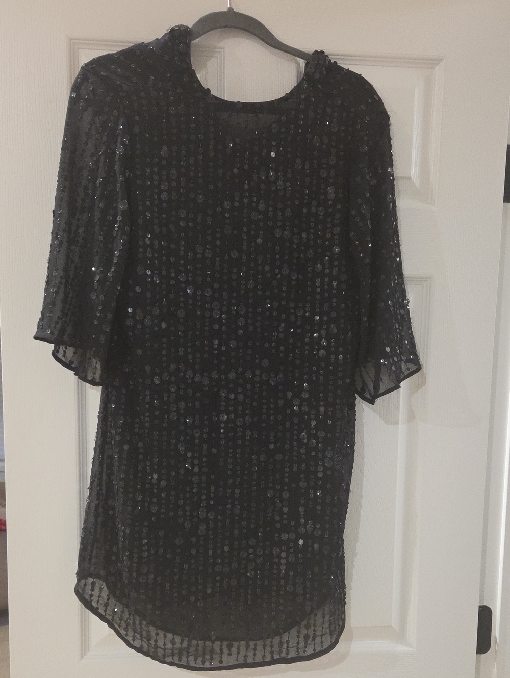 River Island Black Sequin Mini Dress